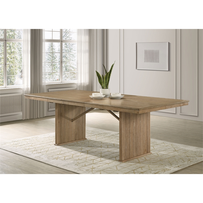 Pemberly Row 89-Inch Extension Dining Table in Distressed Light Brown