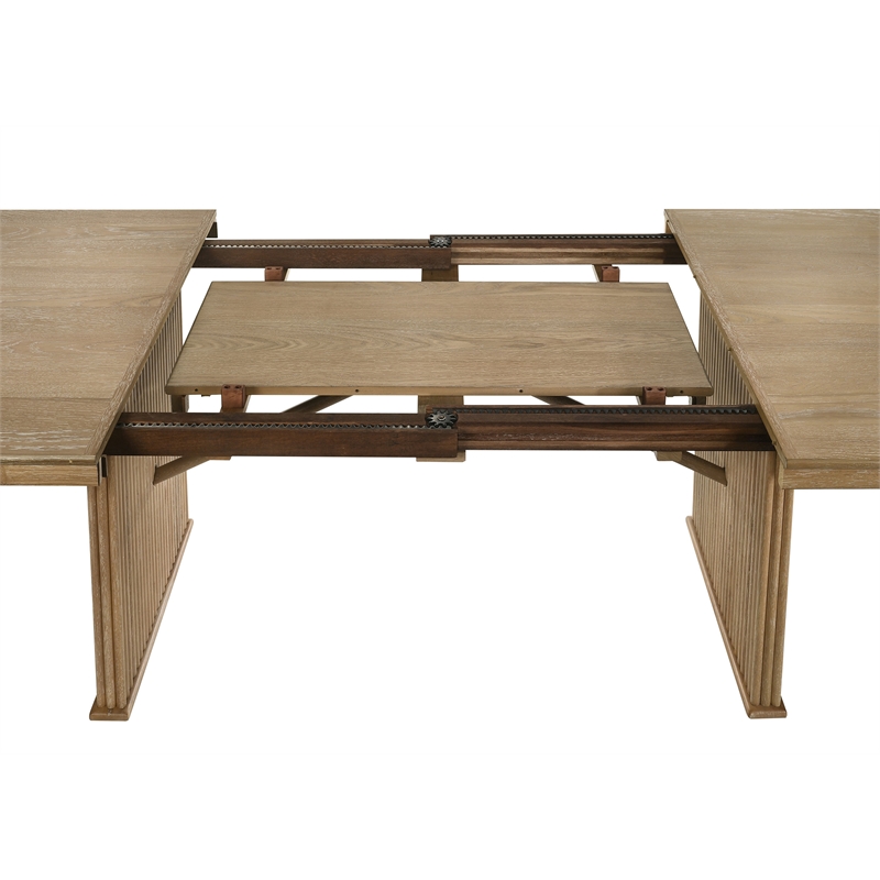 Pemberly Row 89-Inch Extension Dining Table in Distressed Light Brown