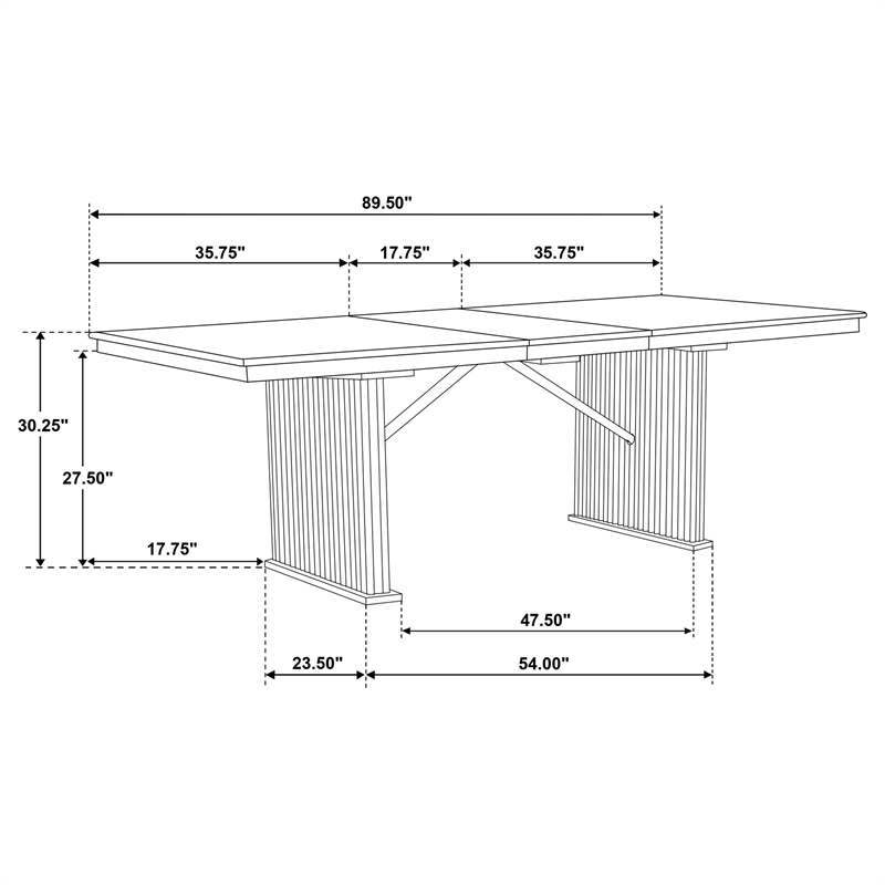 Pemberly Row 89-Inch Extension Dining Table in Distressed Light Brown