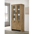 Pemberly Row 77-Inch Tall Display Cabinet in Distressed Light Brown