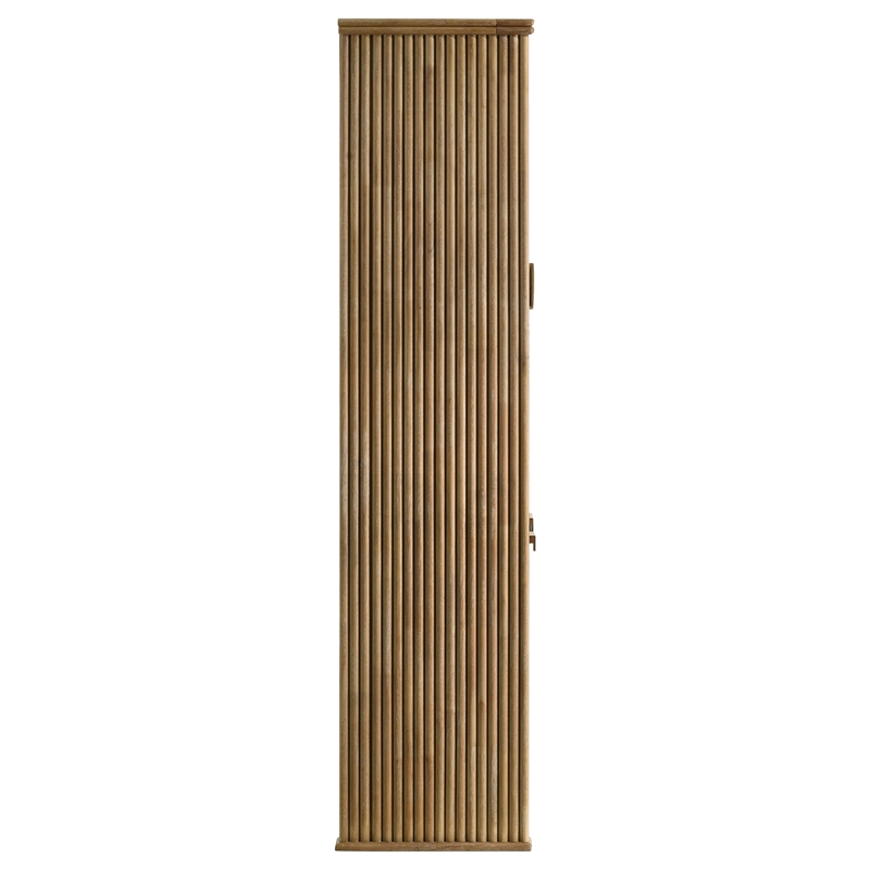 Pemberly Row 77-Inch Tall Display Cabinet in Distressed Light Brown