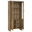 Pemberly Row 77-Inch Tall Display Cabinet in Distressed Light Brown