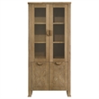 Pemberly Row 77-Inch Tall Display Cabinet in Distressed Light Brown