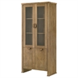 Pemberly Row 77-Inch Tall Display Cabinet in Distressed Light Brown