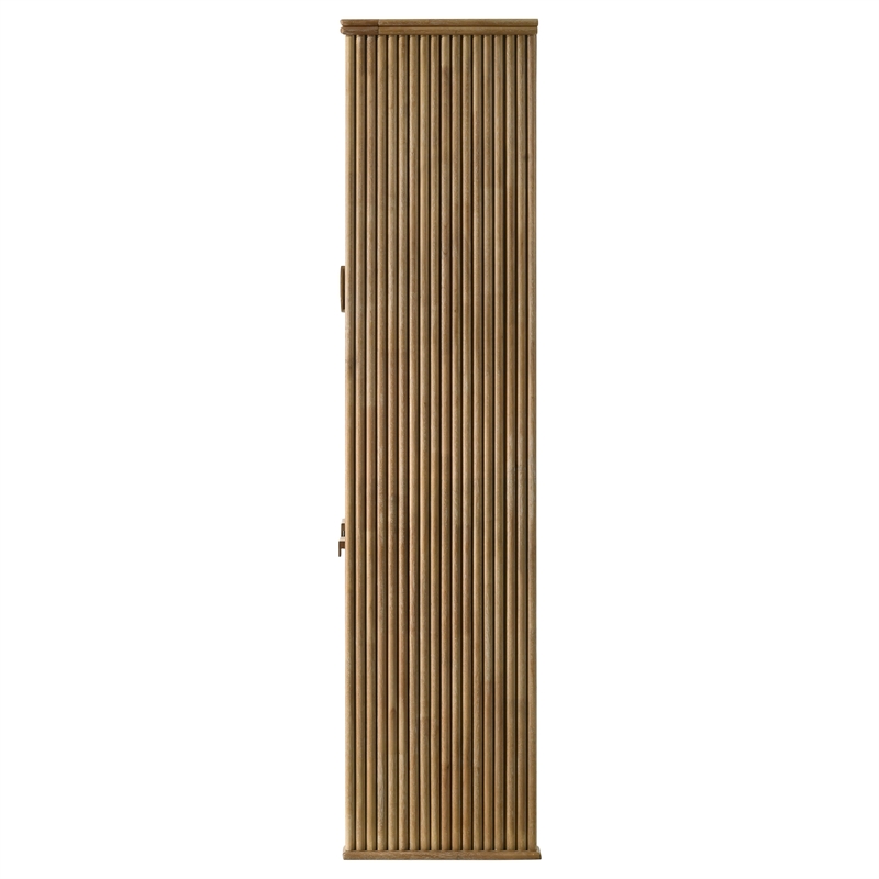 Pemberly Row 77-Inch Tall Display Cabinet in Distressed Light Brown