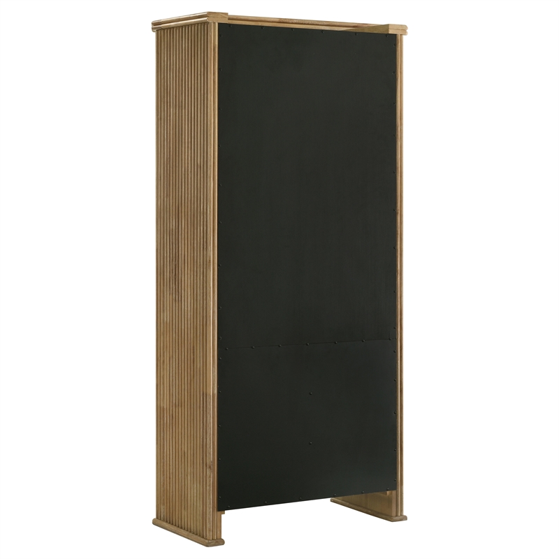 Pemberly Row 77-Inch Tall Display Cabinet in Distressed Light Brown