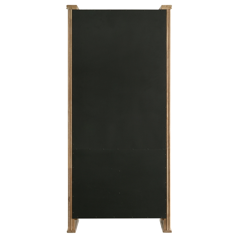 Pemberly Row 77-Inch Tall Display Cabinet in Distressed Light Brown