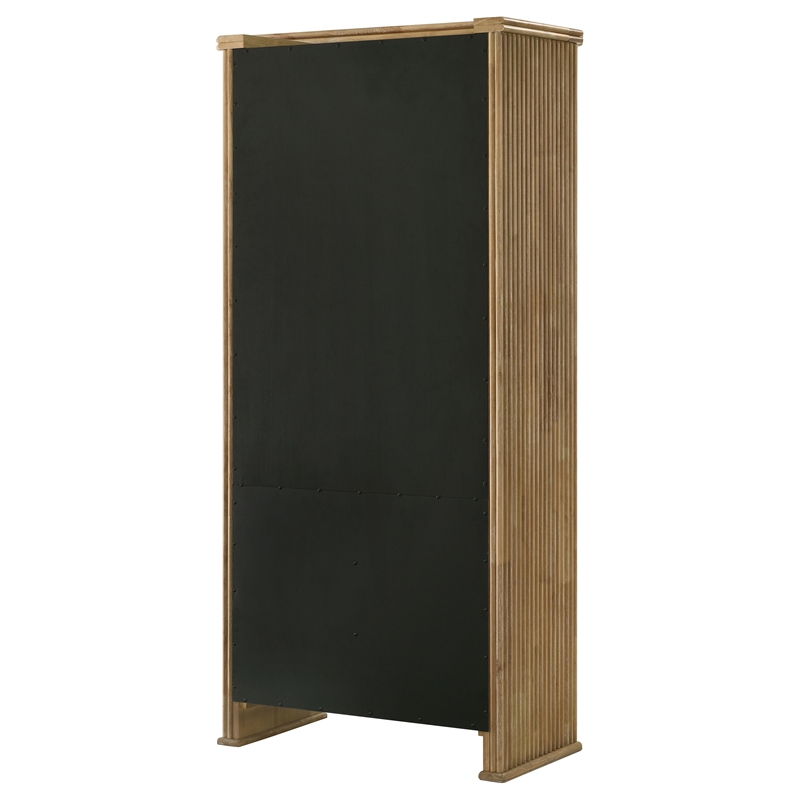 Pemberly Row 77-Inch Tall Display Cabinet in Distressed Light Brown