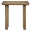 Pemberly Row Square Wood Side End Table in Distressed Light Brown