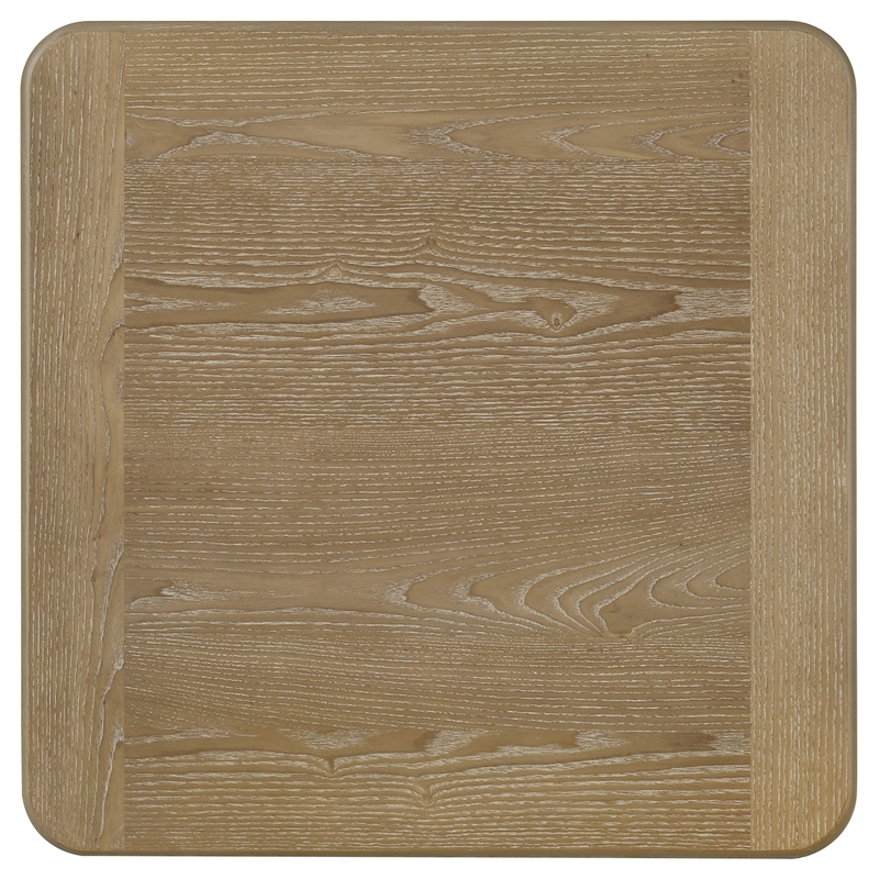 Pemberly Row Square Wood Side End Table in Distressed Light Brown