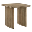 Pemberly Row Square Wood Side End Table in Distressed Light Brown