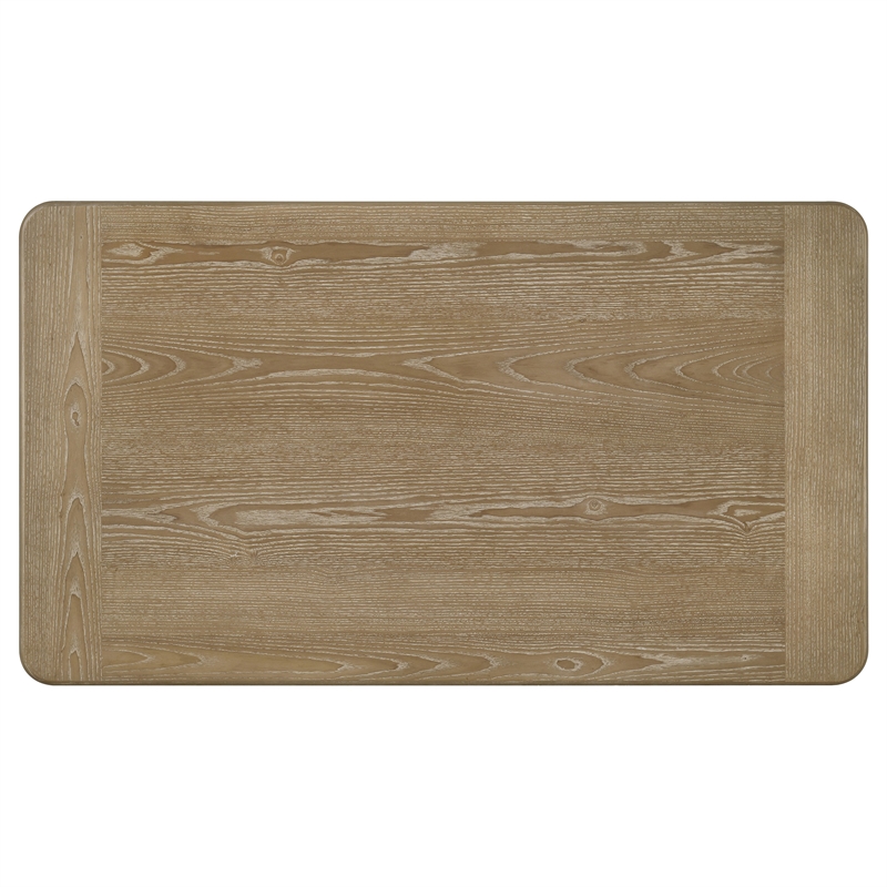 Pemberly Row Transitional Wood Coffee Table in Distressed Light Brown