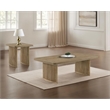 Pemberly Row 2-Piece Wood Coffee Table Set in Distressed Light Brown