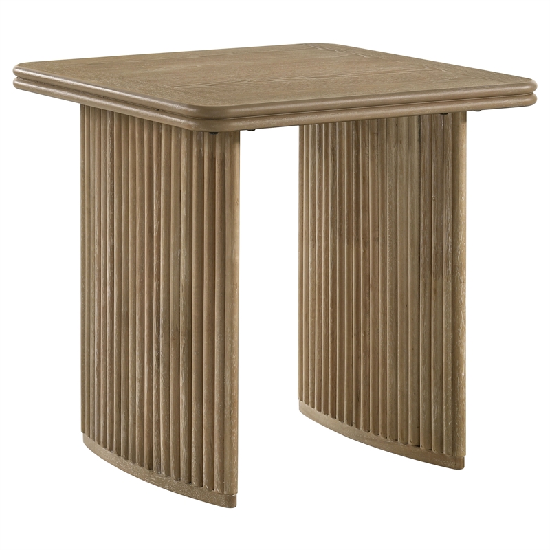 Pemberly Row 3-Piece Wood Coffee Table Set in Distressed Light Brown