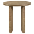 Pemberly Row Round Wood Side End Table in Distressed Light Brown