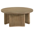 Pemberly Row 36-Inch Round Wood Coffee Table in Distressed Light Brown