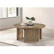 Pemberly Row 36-Inch Round Wood Coffee Table in Distressed Light Brown
