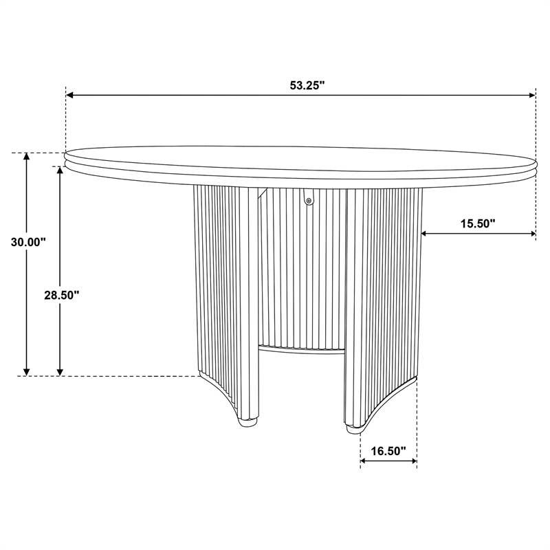 Pemberly Row 53-Inch Round Wood Dining Table in Distressed Light Brown