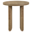 Pemberly Row 2-piece Round Wood Coffee Table Set in Distressed Light Brown