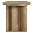 Pemberly Row 2-piece Round Wood Coffee Table Set in Distressed Light Brown