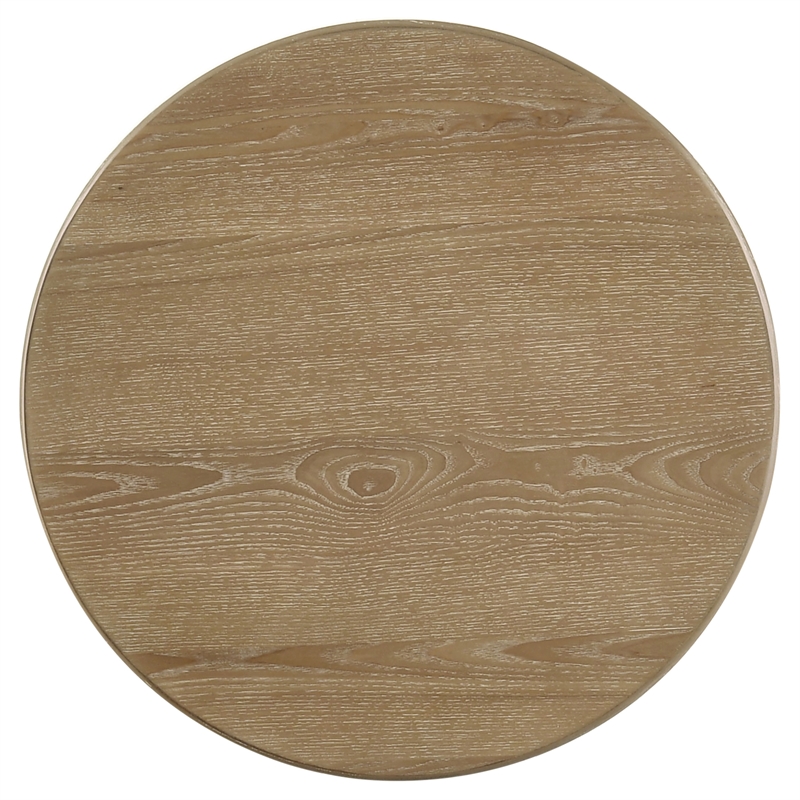 Pemberly Row 2-piece Round Wood Coffee Table Set in Distressed Light Brown