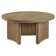 Pemberly Row 2-piece Round Wood Coffee Table Set in Distressed Light Brown