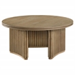 Pemberly Row 2-piece Round Wood Coffee Table Set in Distressed Light Brown