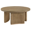 Pemberly Row 3-piece Round Wood Coffee Table Set in Distressed Light Brown