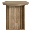 Pemberly Row 3-piece Round Wood Coffee Table Set in Distressed Light Brown