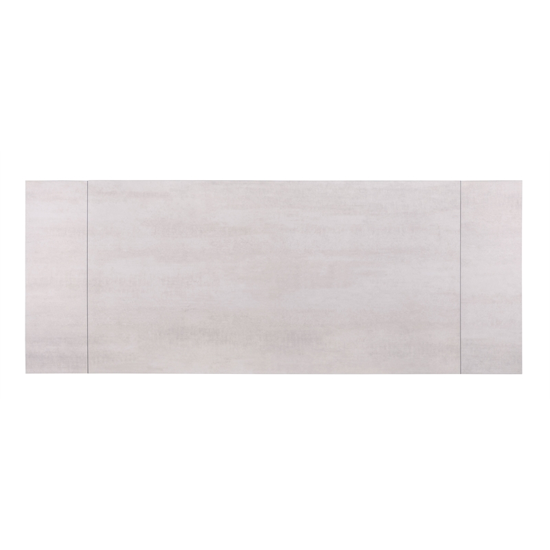 Pemberly Row 97-inch Glass Top Extension Dining Table in Beige