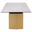 Pemberly Row 97-inch Glass Top Extension Dining Table in Beige