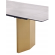 Pemberly Row 97-inch Glass Top Extension Dining Table in Beige