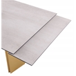Pemberly Row 97-inch Glass Top Extension Dining Table in Beige
