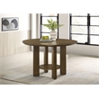 Pemberly Row 47-inch Round Wood Dining Table with Shelf in Brown