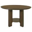 Pemberly Row 47-inch Round Wood Dining Table with Shelf in Brown