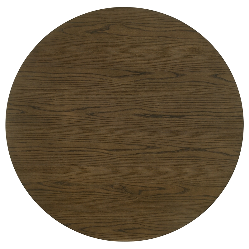 Pemberly Row 47-inch Round Wood Dining Table with Shelf in Brown