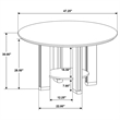 Pemberly Row 47-inch Round Wood Dining Table with Shelf in Brown