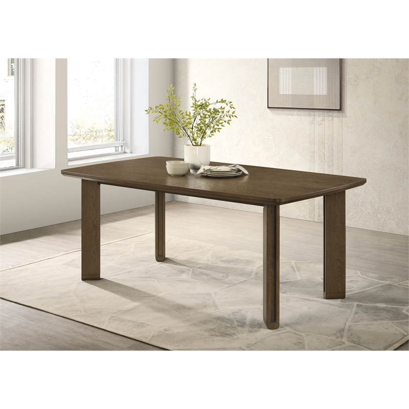 Pemberly Row 71-inch Rectangular White Oak Veneer Dining Table in Brown