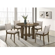 Pemberly Row 5-piece Round Wood Dining Room Table Set in Brown
