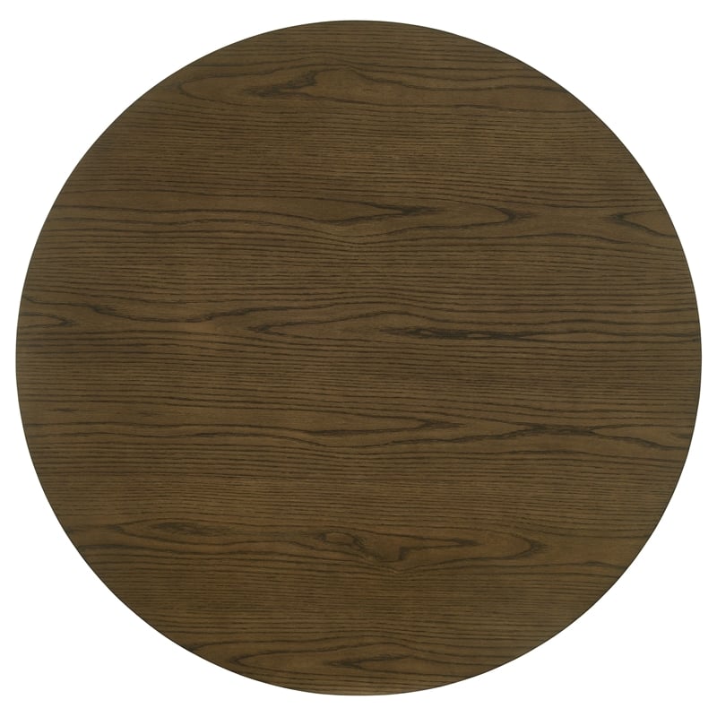 Pemberly Row 5-piece Round Wood Dining Room Table Set in Brown