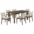 Pemberly Row 7-piece Rectangular Wood Dining Room Table Set in Brown