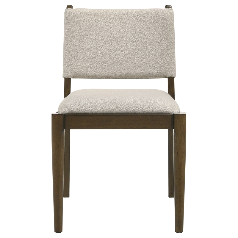 Pemberly Row Upholstered Fabric Dining Side Chair Set of 2 in Brown