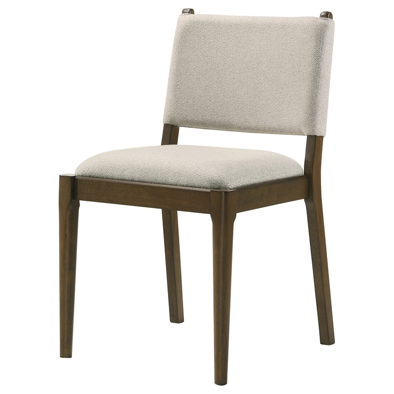 Pemberly Row Upholstered Fabric Dining Side Chair Set of 2 in Brown