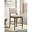 Pemberly Row Upholstered Fabric Counter Height Chair Set of 2 in Brown