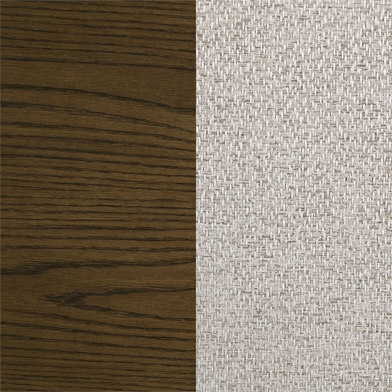 Pemberly Row Upholstered Fabric Counter Height Chair Set of 2 in Brown