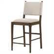 Pemberly Row Upholstered Fabric Counter Height Chair Set of 2 in Brown