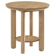 Pemberly Row 2-piece Round Transitional Wood Coffee Table Set in Washed Oak