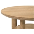 Pemberly Row 2-piece Round Transitional Wood Coffee Table Set in Washed Oak