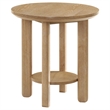 Pemberly Row 3-piece Round Transitional Wood Coffee Table Set in Washed Oak