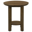 Pemberly Row 2-piece Round Transitional Wood Coffee Table Set in Brown